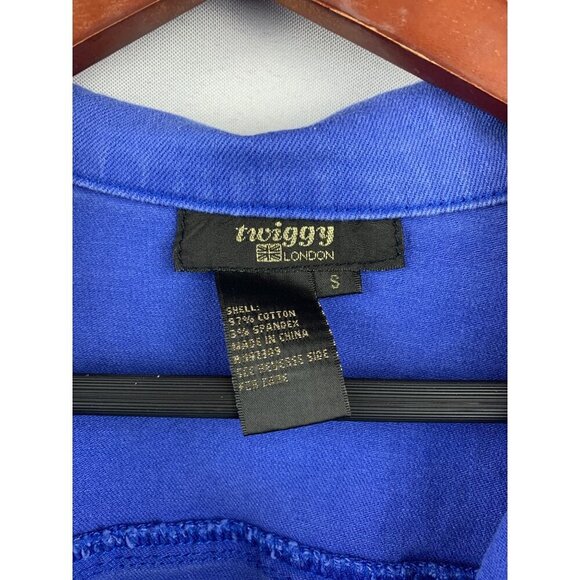 Twiggy London Womens Blue Denim Jacket With Crochet Trim Size S - Picture 5 of 6